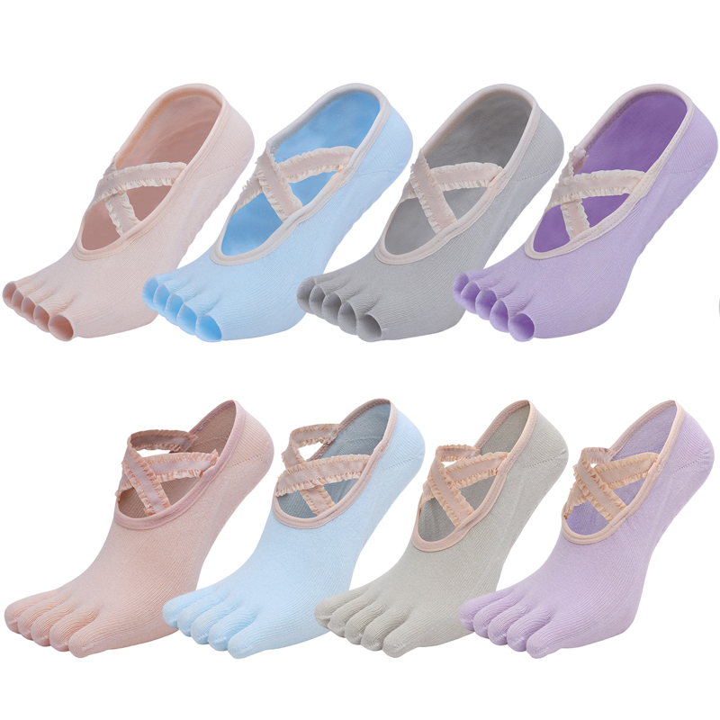 Pilates Yoga Grip Socks - Носки для йоги с пятью пальцами,