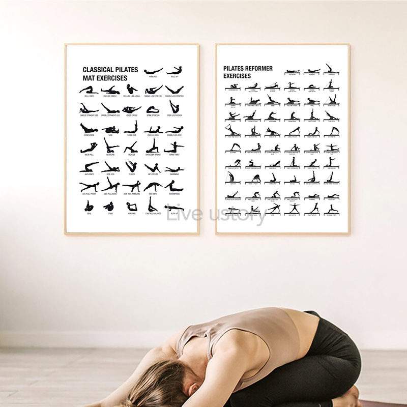 Безрамный плакат-схема для пил – обзор и цена Pilate Yoga Workout